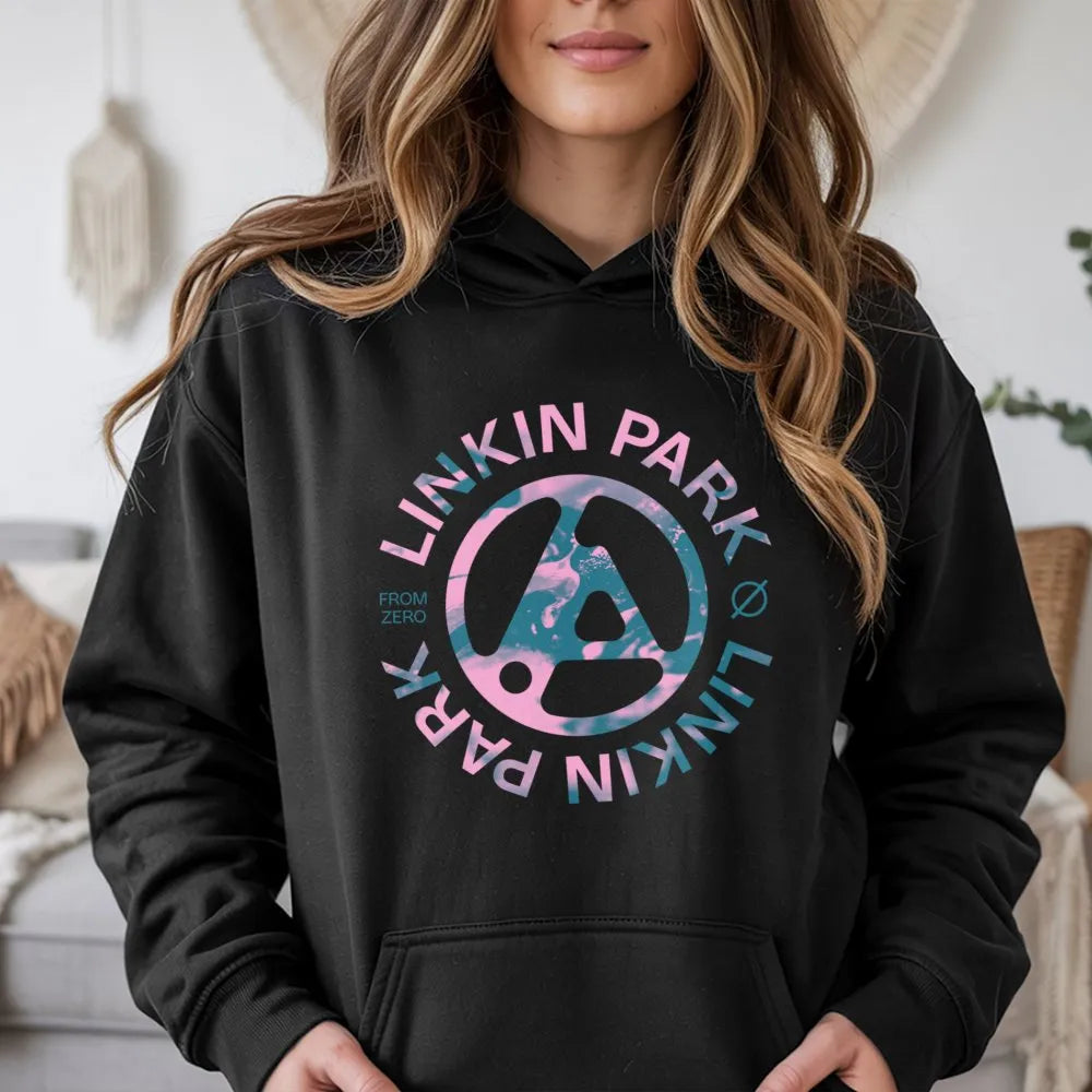 Linkin Park Hoodie | From Zero Logo Graphic | Premium Cotton Blend | Band Merch Gift for Rock Music Fans