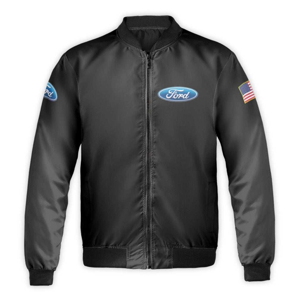 Ford Performance Bomber Jacket | American Muscle Car Logo | Durable Nylon Outerwear | Gift for Auto Enthusiasts