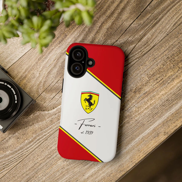 Luxury Sports Car Phone Case | Prancing Horse Racing Emblem | Dual-Layer Polycarbonate & TPU | Gift for Automotive Enthusiast