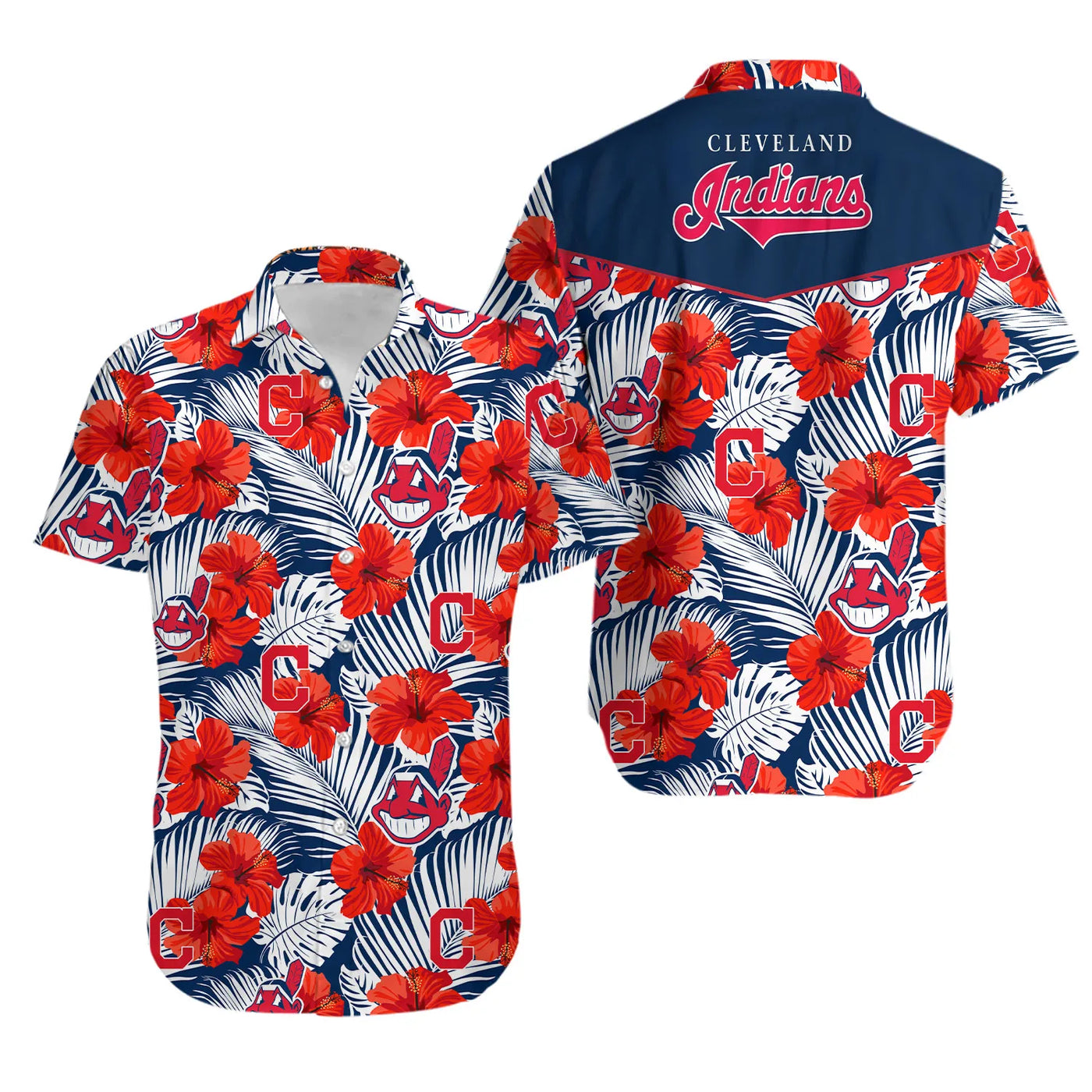 Cleveland Baseball Hawaiian Shirt | Floral Tropical Team Design | Lightweight Summer Apparel | Perfect Gift for Baseball Fans