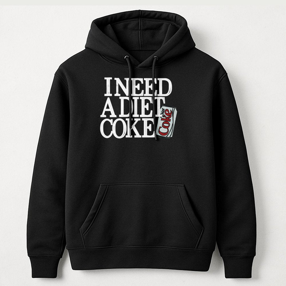 I Need A Diet Soda Hoodie | Graphic Soft Drink Lover Pullover | Premium Cotton-Poly Blend | Funny Caffeine Addict Gift For Wo