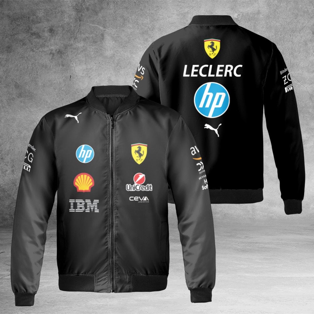 Charles Leclerc F1 Bomber Jacket | Scuderia Ferrari Racing Graphic | Premium Unisex Streetwear | Formula 1 Fan Gift Apparel