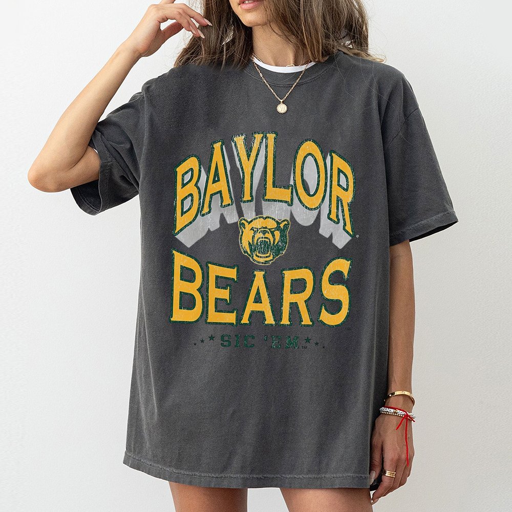 Baylor Bears T-Shirt | Vintage Distressed Graphic Mascot Tee | 100% Premium Cotton | Fan Apparel Gift for Students and Alumni