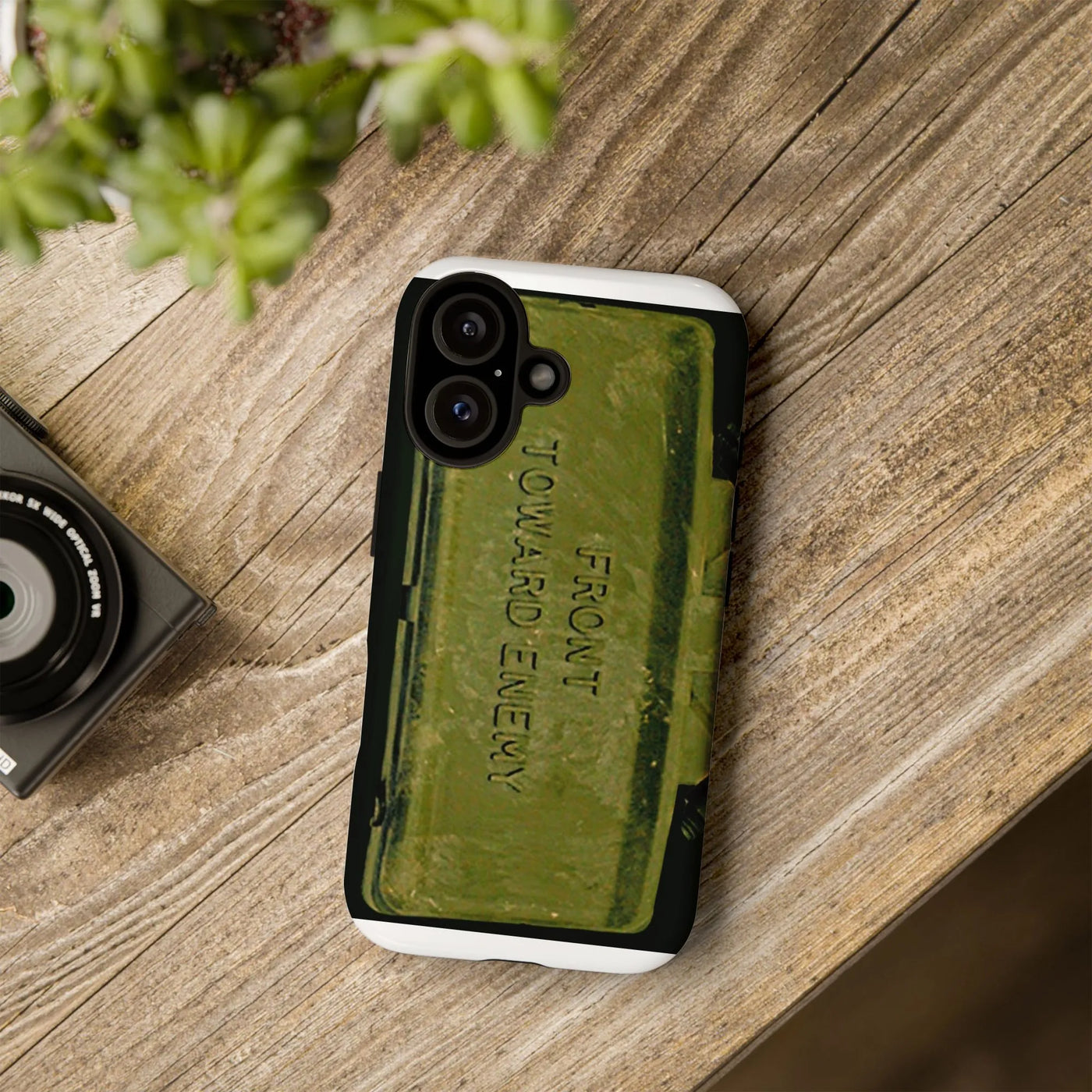 Front Toward Enemy iPhone Case | Military Claymore Mine Graphic | Dual-Layer Shockproof Protection | Tactical Gear Gift for V