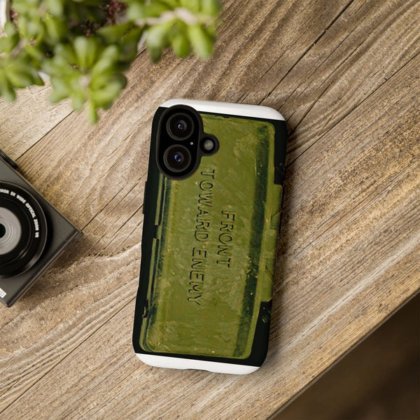 Front Toward Enemy iPhone Case | Military Claymore Mine Graphic | Dual-Layer Shockproof Protection | Tactical Gear Gift for V