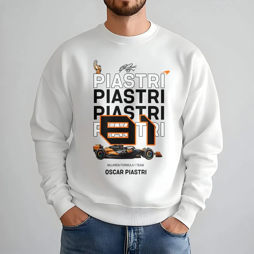 Oscar Piastri F1 Sweatshirt | McLaren Racing 81 Graphic Tee | Premium Cotton Blend | Motorsport Gift for Formula 1 Fan
