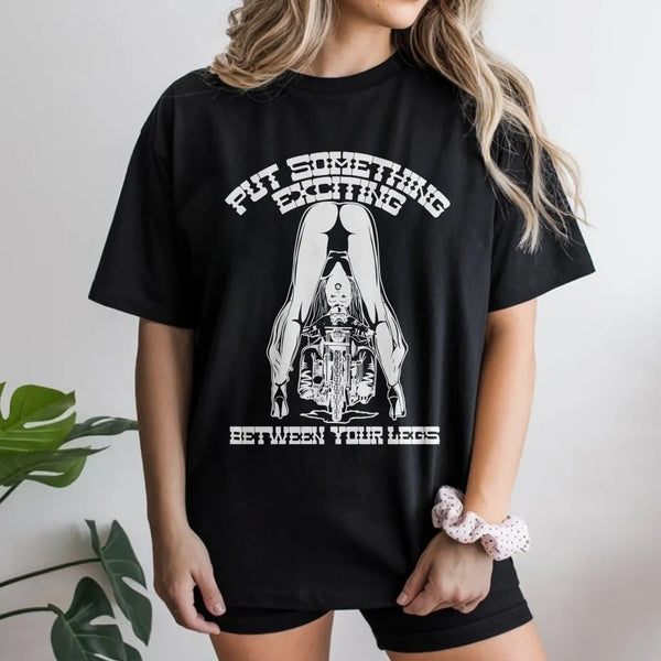 Biker Motorcycle T-Shirt | Funny Adult Humor Graphic Tee | Premium 100% Cotton Biker Gift | Retro Chopper Rider Apparel For M