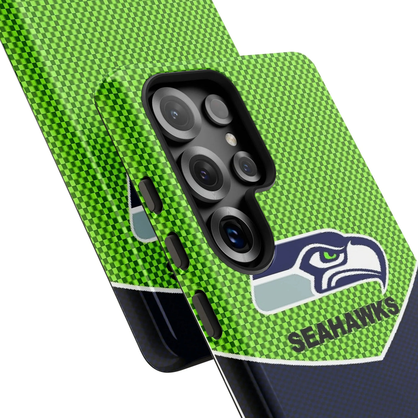 Seattle Seahawks Phone Case | Carbon Fiber Pattern Protective Cover | Premium Dual-Layer Samsung Case | Football Fan Gift for