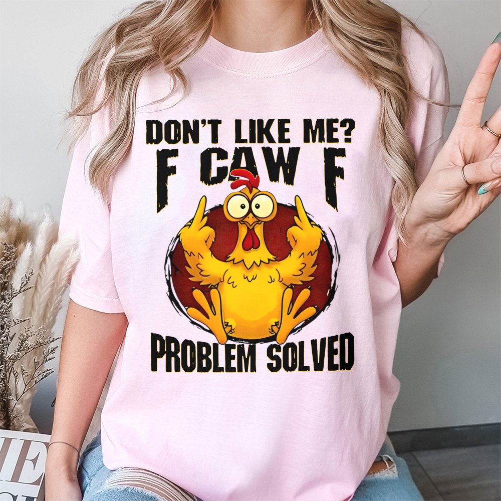 Funny Chicken T-Shirt | F-Caw-F Sarcastic Humor Graphic | Premium 100% Cotton Tee | Gift for Men and Women with Attitude