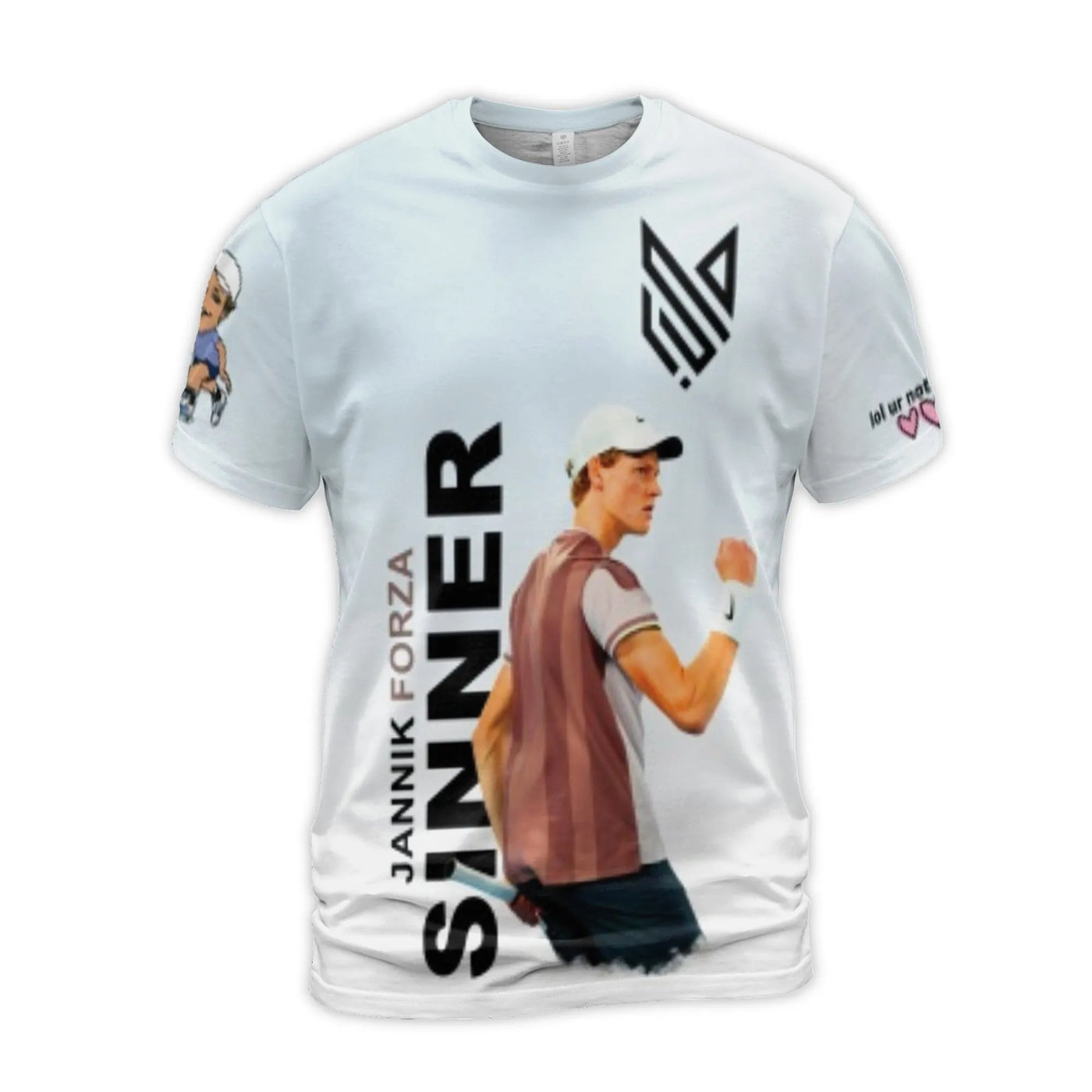 Jannik Sinner Tennis T-Shirt | 3D All-Over Print Graphic Tee | Premium Polyester Spandex | Gift for Tennis Fans and Sports En