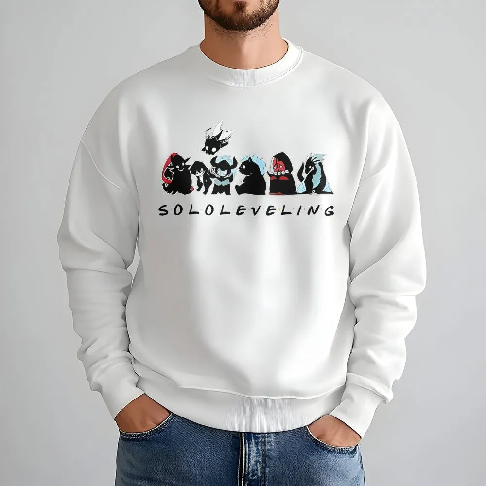 Solo Leveling Sweatshirt | Chibi Shadow Monarch Graphic | Premium Cotton Blend | Anime Gift for Manhwa Fans