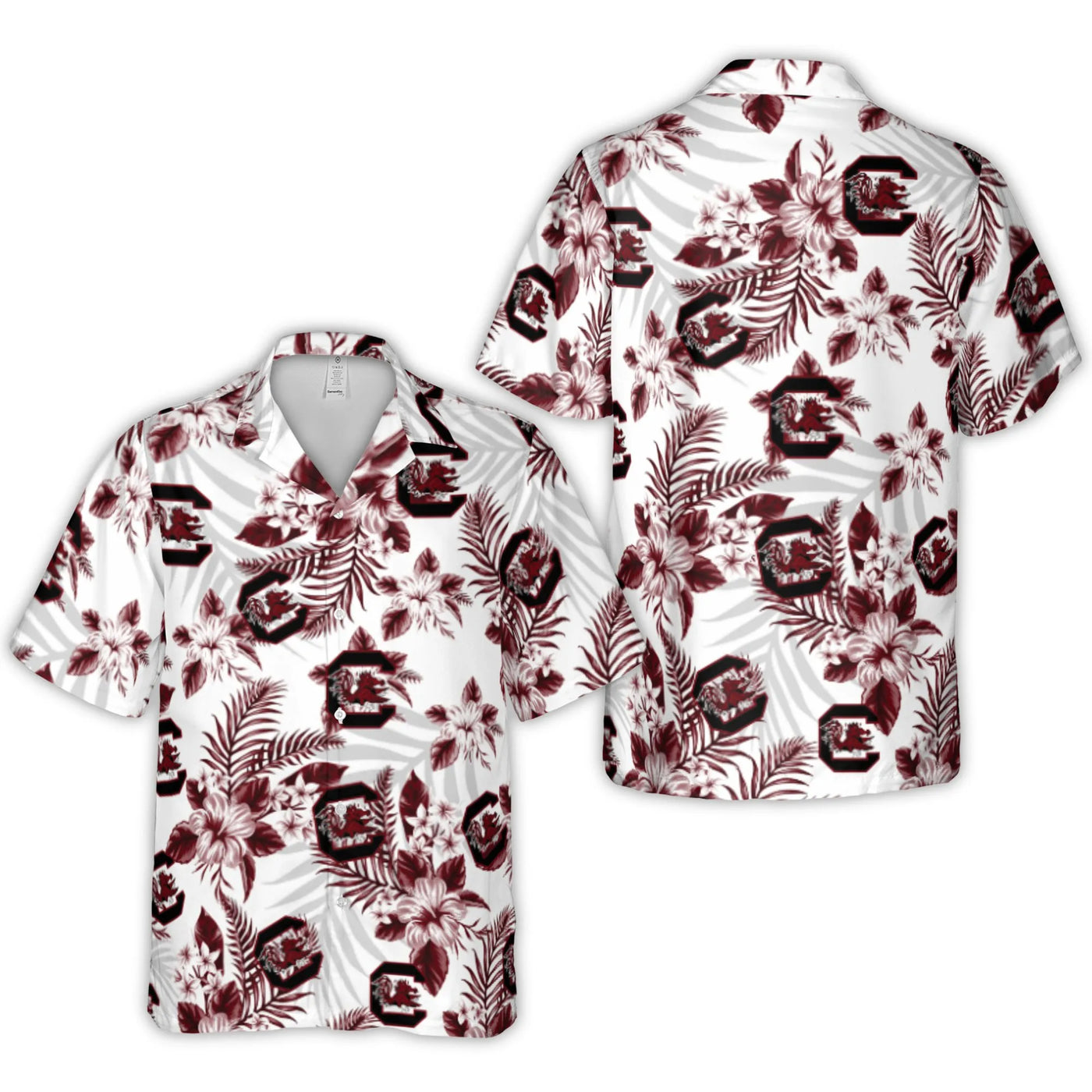 South Carolina Gamecocks Hawaiian Shirt | Tropical Floral Logo Print | Premium Woven Polyester | NCAA College Football Gift f