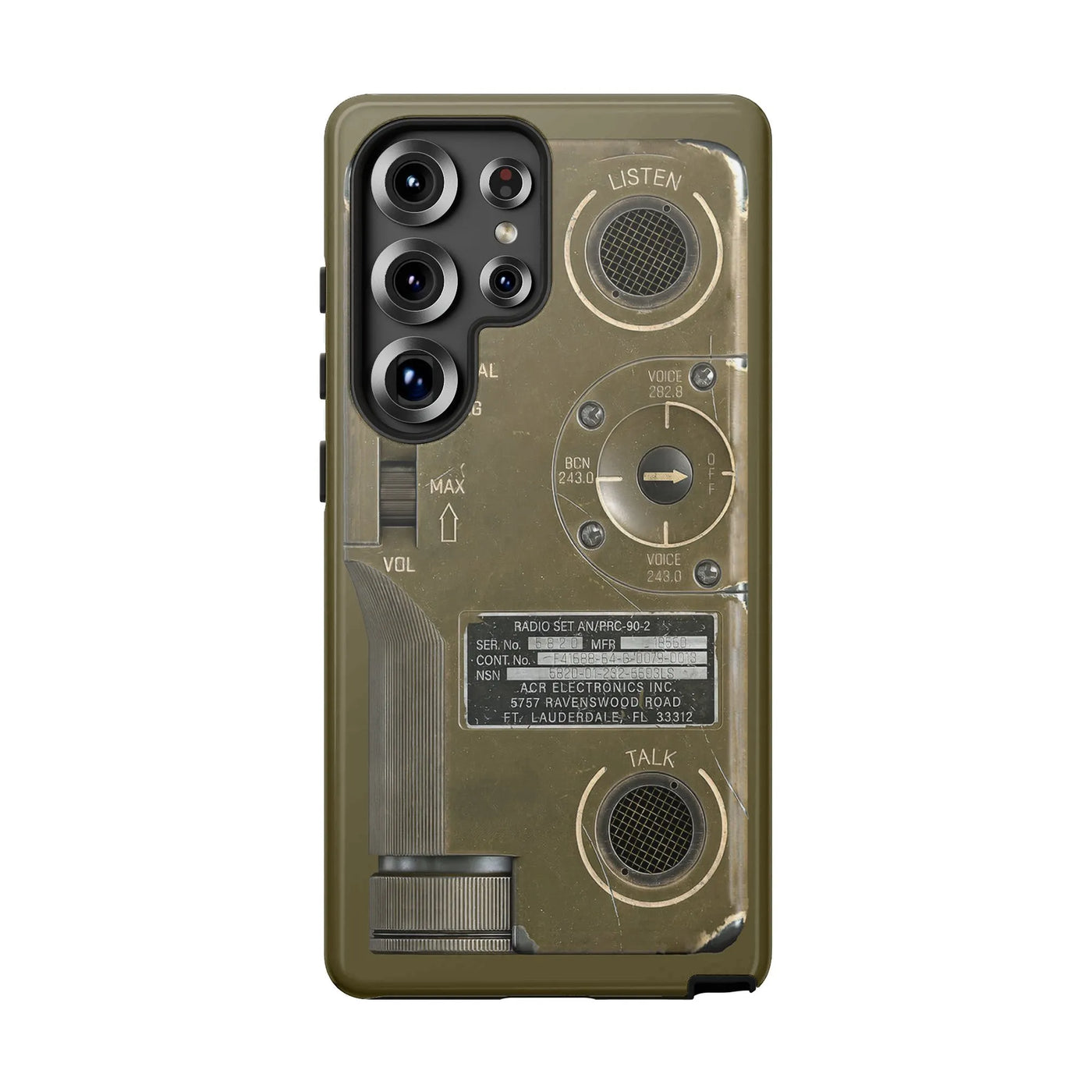 Military Radio Samsung Case | AN/PRC-90-2 Vintage Walkie Talkie Design | Dual-Layer Polycarbonate Protection | Unique Tactica
