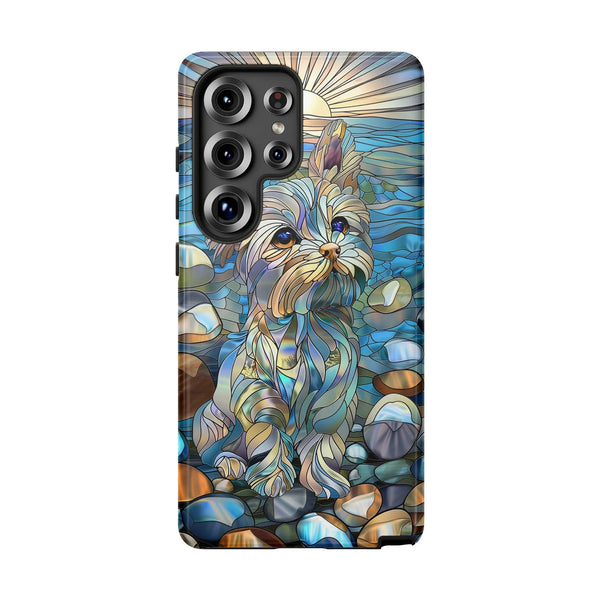 Yorkshire Terrier Phone Case | Stained Glass Mosaic Dog Art | Durable Dual-Layer Samsung Cover | Unique Gift for Yorkie Dog L