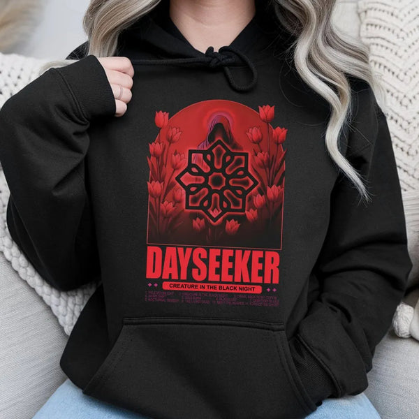 Dayseeker Band Hoodie | Creature In The Black Night Graphic | Premium Cotton Blend Music Merch | Alternative Rock Fan Gift