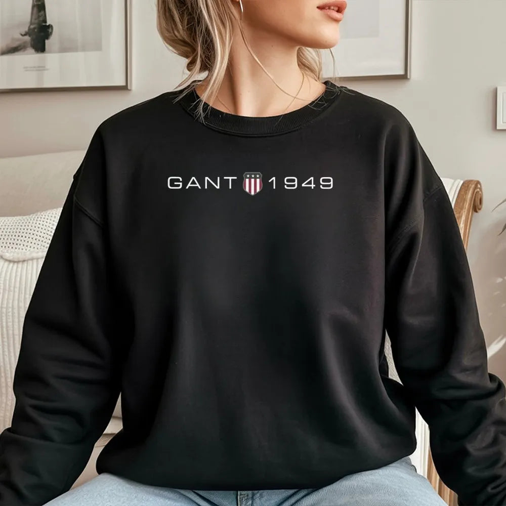 Gant 1949 Logo Sweatshirt | Classic Minimalist Graphic Pullover | Soft Cotton-Polyester Blend | Premium Gift For Men And Wome