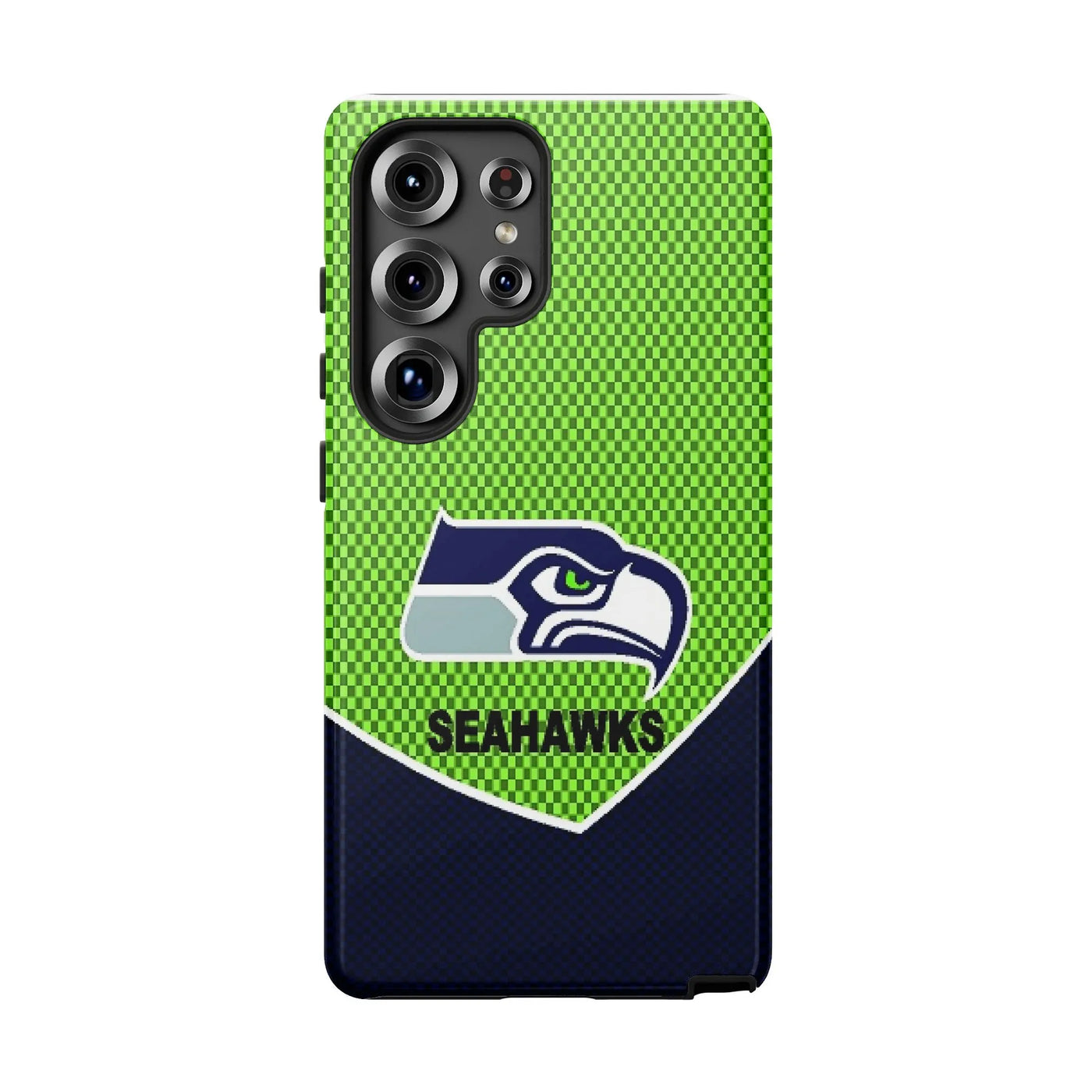 Seattle Seahawks Phone Case | Carbon Fiber Pattern Protective Cover | Premium Dual-Layer Samsung Case | Football Fan Gift for
