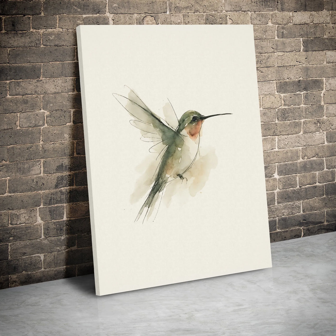 Minimalist Hummingbird Canvas Wall Art | Watercolor Sketch Bird Print | Premium 1.25-Inch Gallery Wrap | Elegant Home & Offic