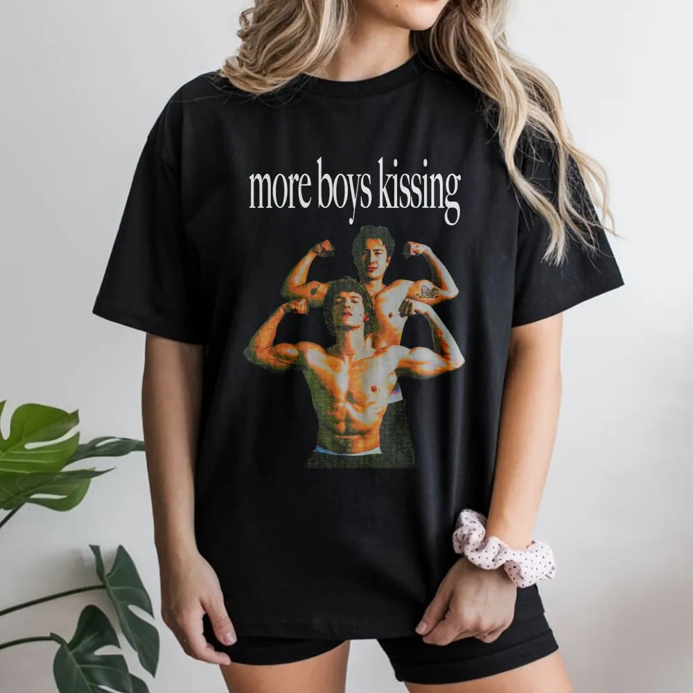 More Boys Kissing T-Shirt | 90s Bootleg Graphic Tee | Premium Cotton Unisex Shirt | Aesthetic Booktok Fan Gift for Readers