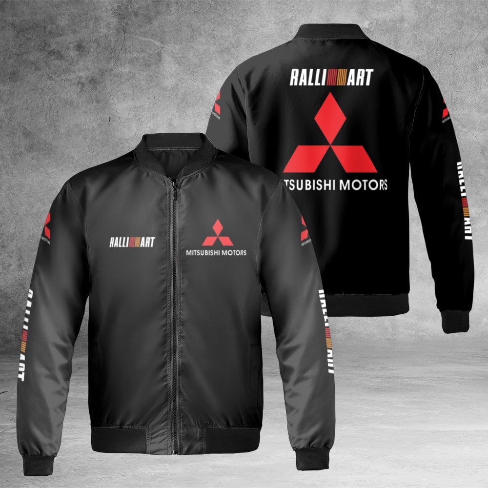 Ralliart Bomber Jacket | Mitsubishi Motors Racing Logo | Durable Nylon Streetwear | JDM Car Enthusiast Gift