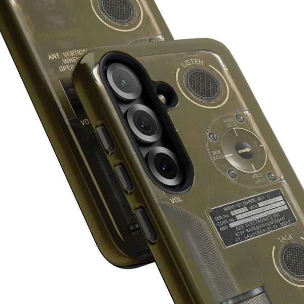 Military Radio Samsung Case | AN/PRC-90-2 Vintage Walkie Talkie Design | Dual-Layer Polycarbonate Protection | Unique Tactica