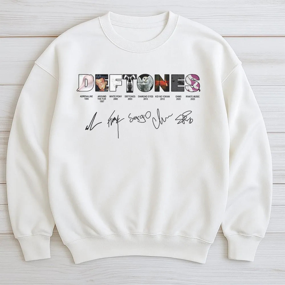 Deftones Band Sweatshirt | Discography Album Art Graphic | Premium Cotton Blend | Unisex Alt Metal Rock Music Fan Gift