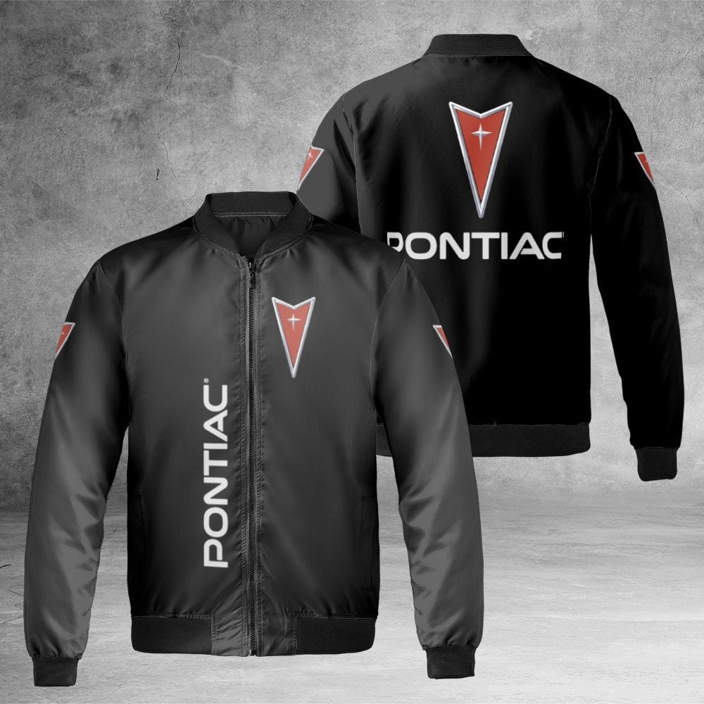 Pontiac Bomber Jacket | Classic Automotive Logo Windproof Coat | Premium Nylon Streetwear | Car Enthusiast Gift For Men And W