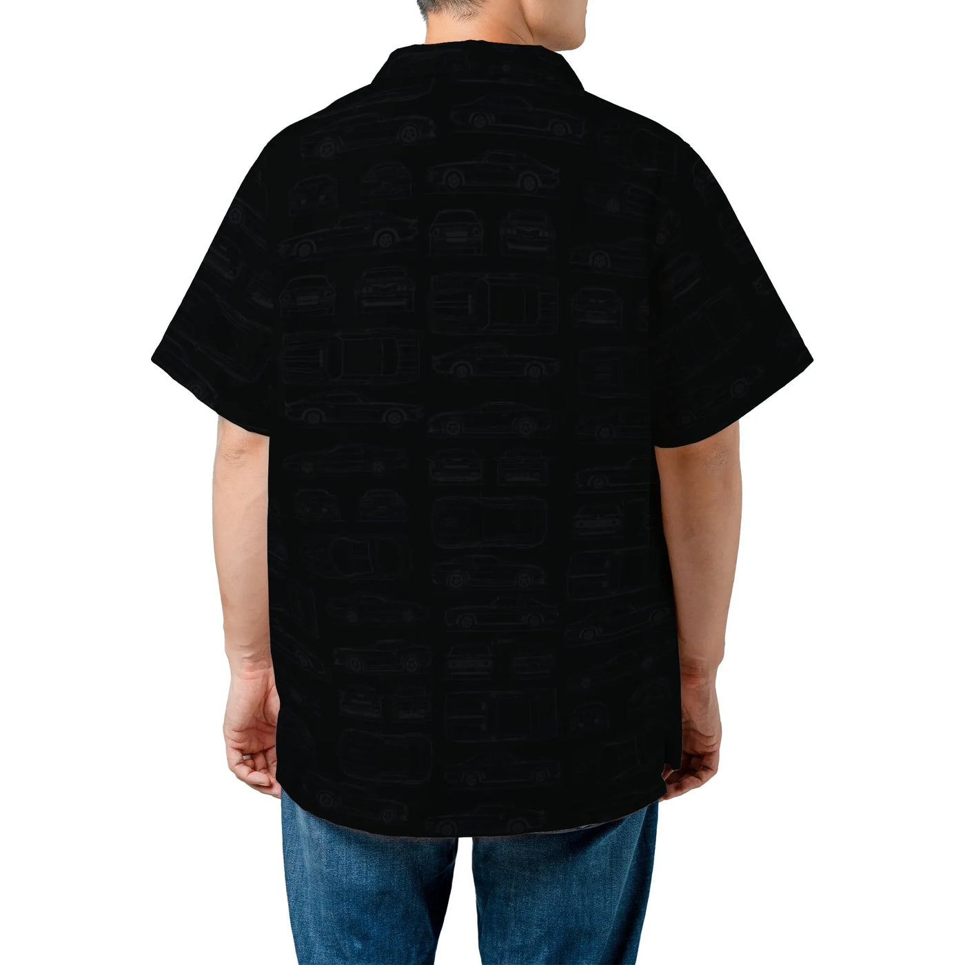 Chevy Camaro Hawaiian Shirt for Men | Generations Blueprint Pattern | Lightweight Cuban Collar | Collector's Gift for Car Ent
