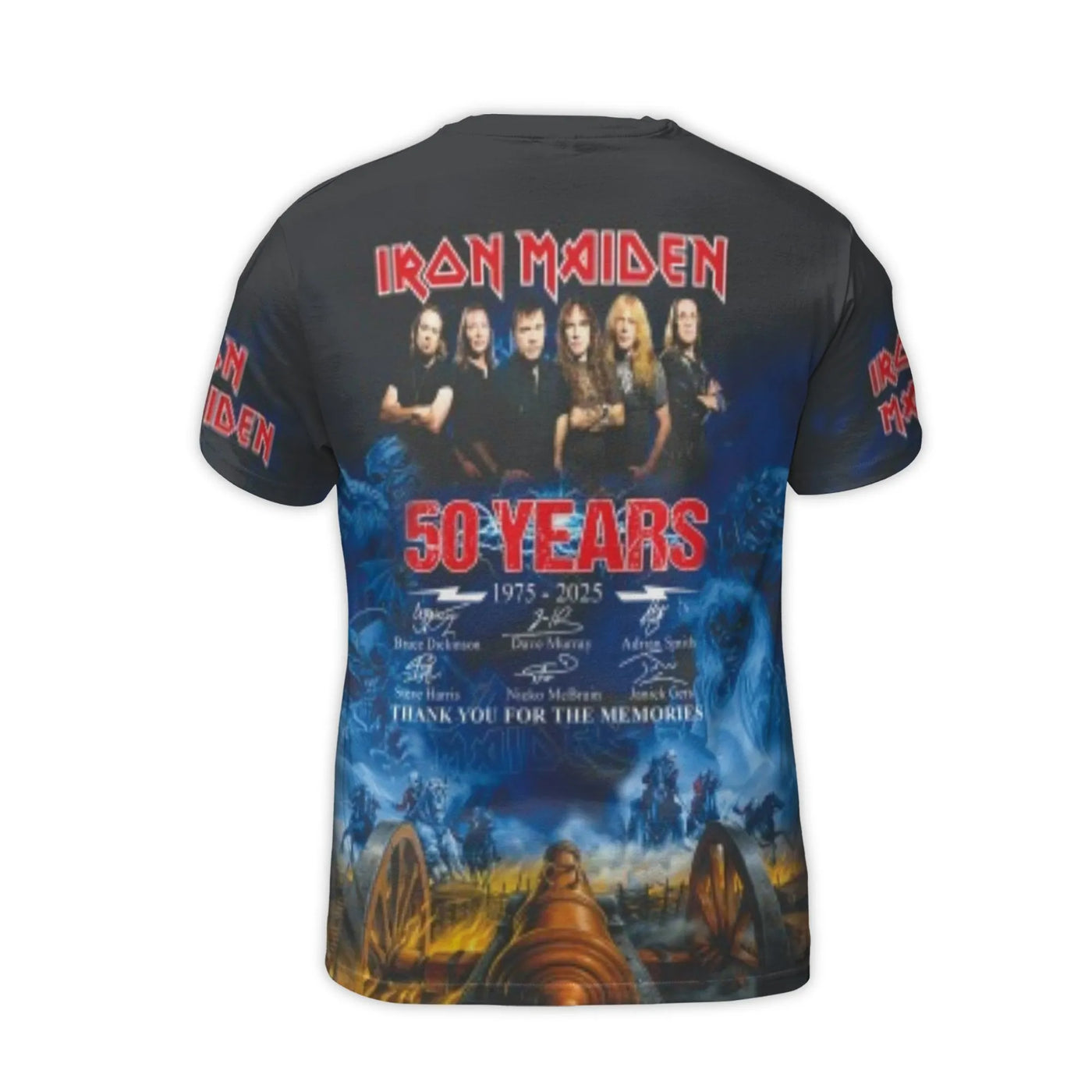 Iron Maiden 50th Anniversary T-Shirt | The Trooper 3D Graphic Print | Premium Polyester Spandex Blend | Heavy Metal Music Fan