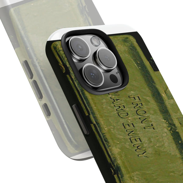 Front Toward Enemy iPhone Case | Military Claymore Mine Graphic | Dual-Layer Shockproof Protection | Tactical Gear Gift for V