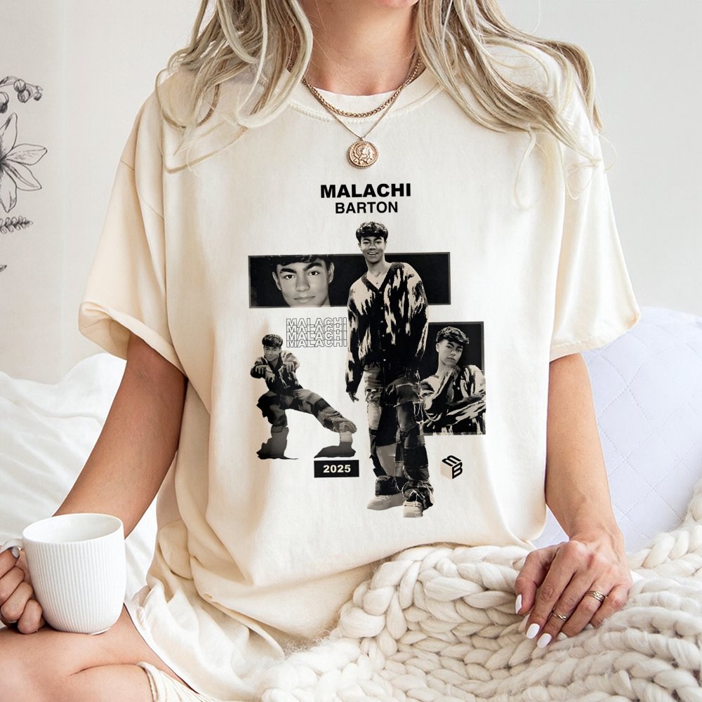 Malachi Barton Graphic T-Shirt | Collage Photo 2025 Tour Design | 100% Cotton Premium Quality | Fan Merch Gift for Teens and 