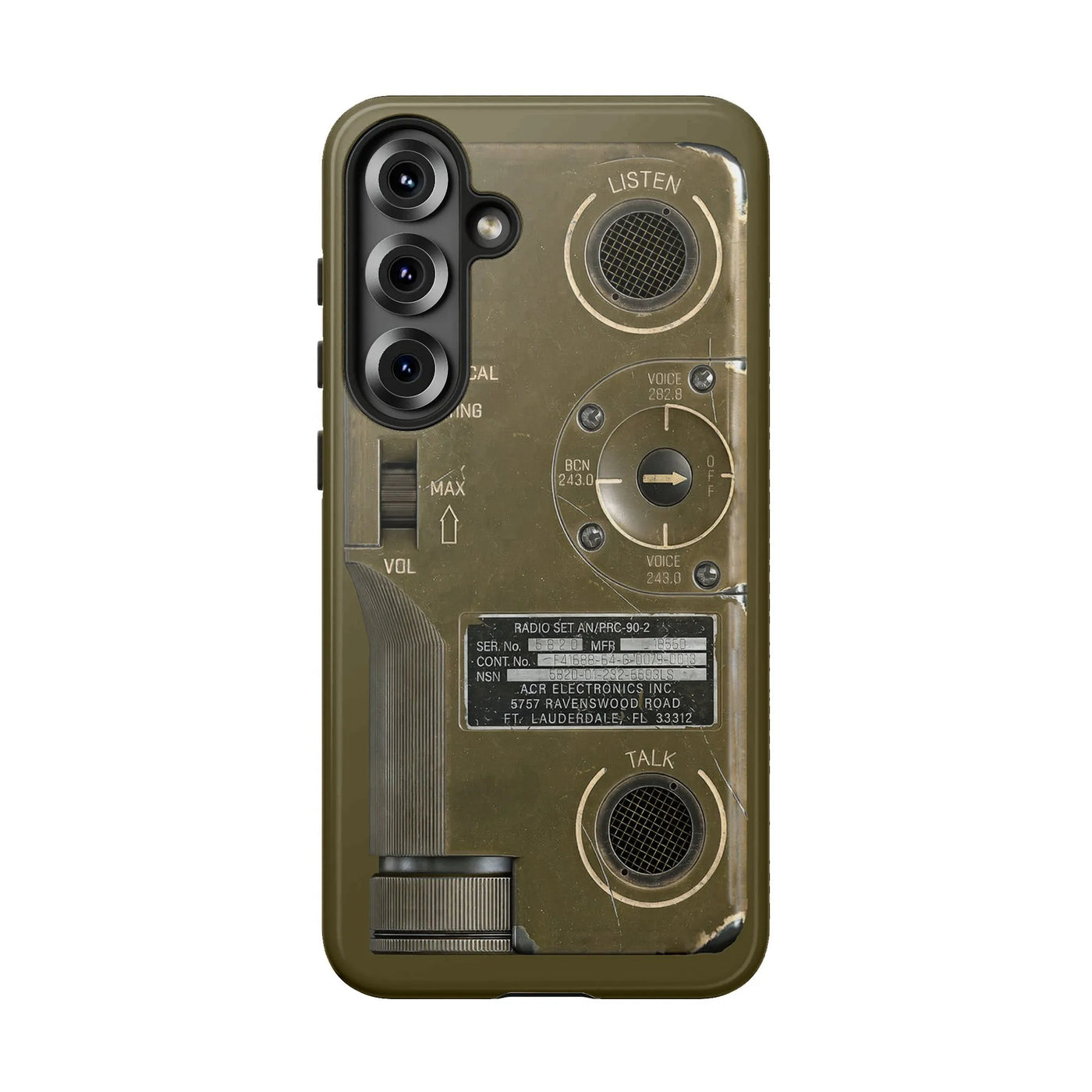 Military Radio Samsung Case | AN/PRC-90-2 Vintage Walkie Talkie Design | Dual-Layer Polycarbonate Protection | Unique Tactica