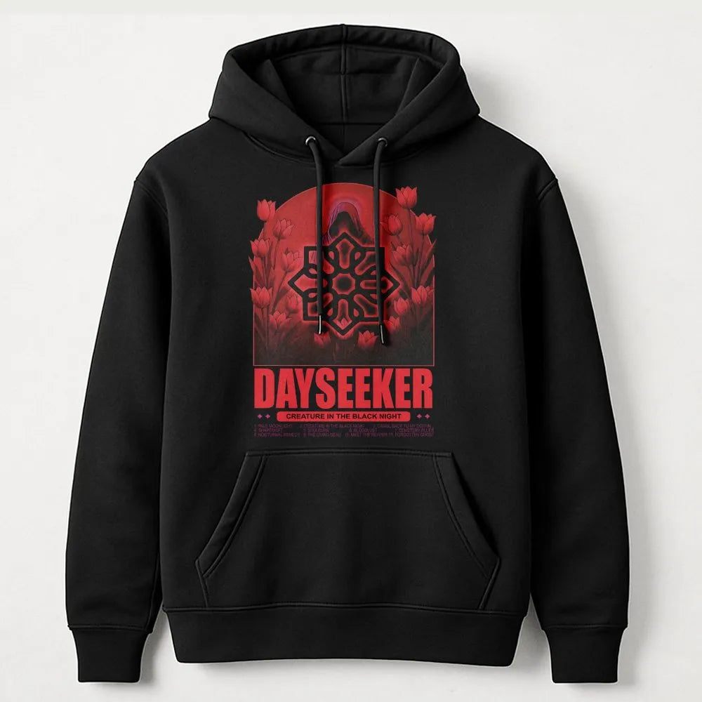 Dayseeker Band Hoodie | Creature In The Black Night Graphic | Premium Cotton Blend Music Merch | Alternative Rock Fan Gift
