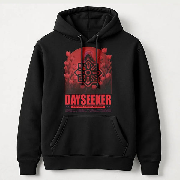 Dayseeker Band Hoodie | Creature In The Black Night Graphic | Premium Cotton Blend Music Merch | Alternative Rock Fan Gift
