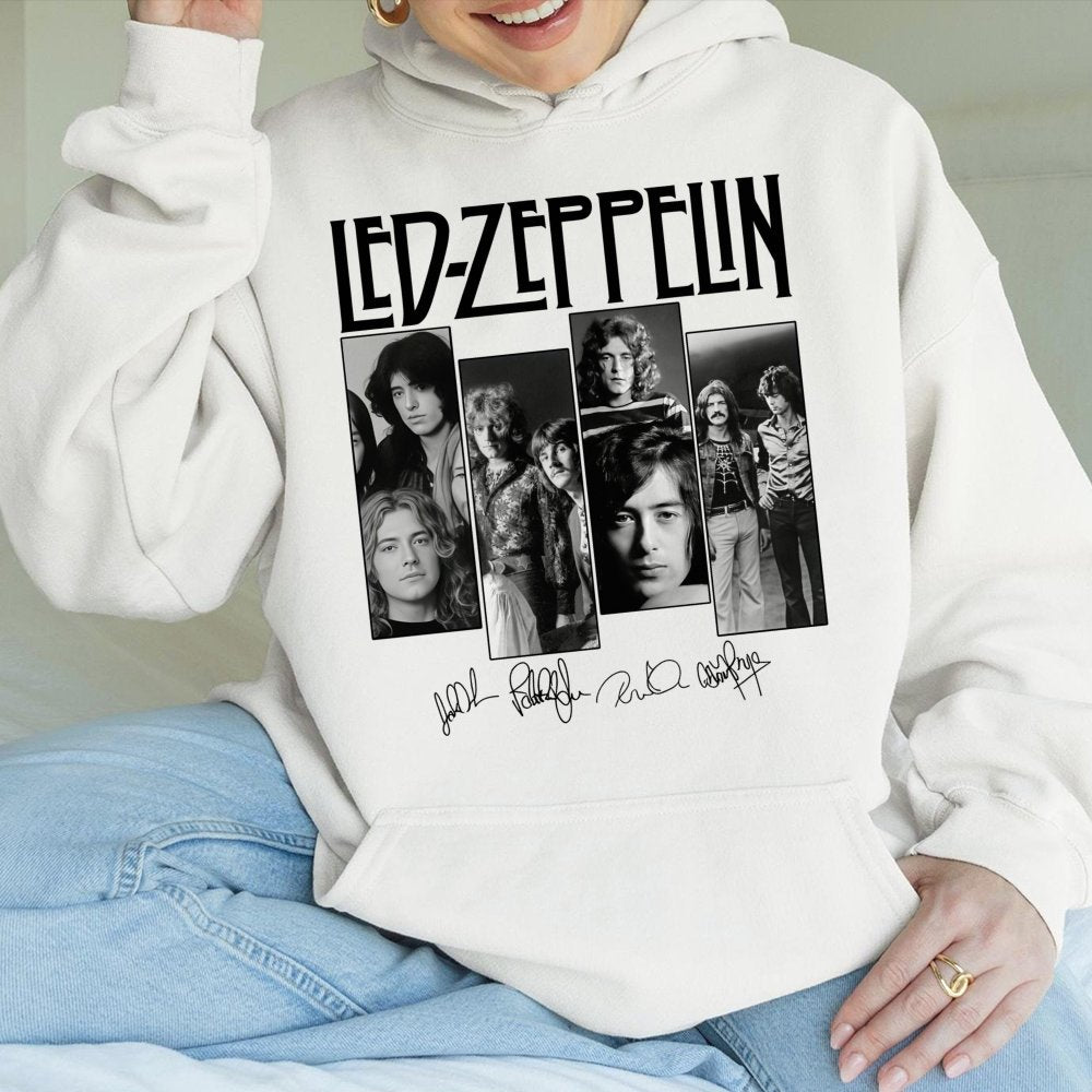 Led Zeppelin Rock Band Hoodie | Iconic 70s Music Graphic Sweatshirt | Premium Cotton Blend | Vintage Style Concert Gift for C