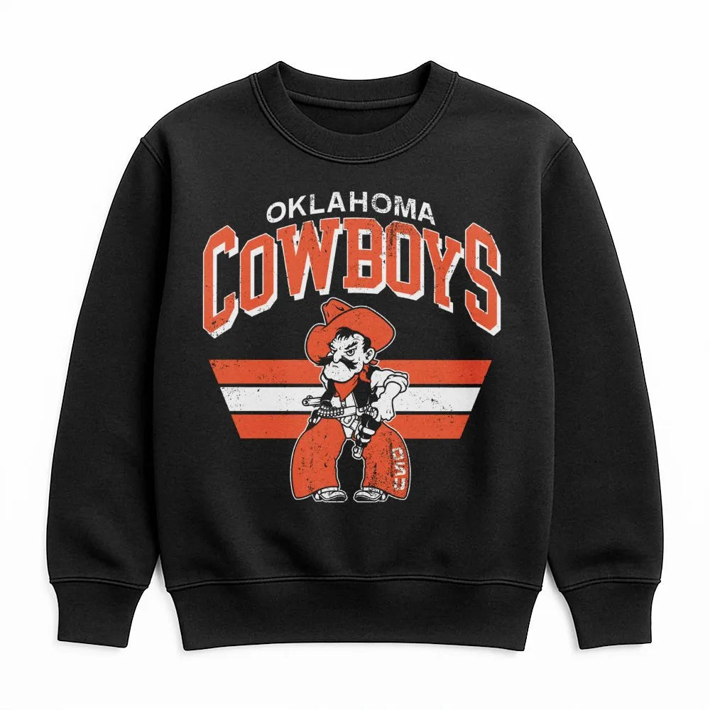 Oklahoma State Cowboys Sweatshirt | Vintage Mascot Graphic Print | Premium Cotton Blend | Unisex College Football Fan Apparel