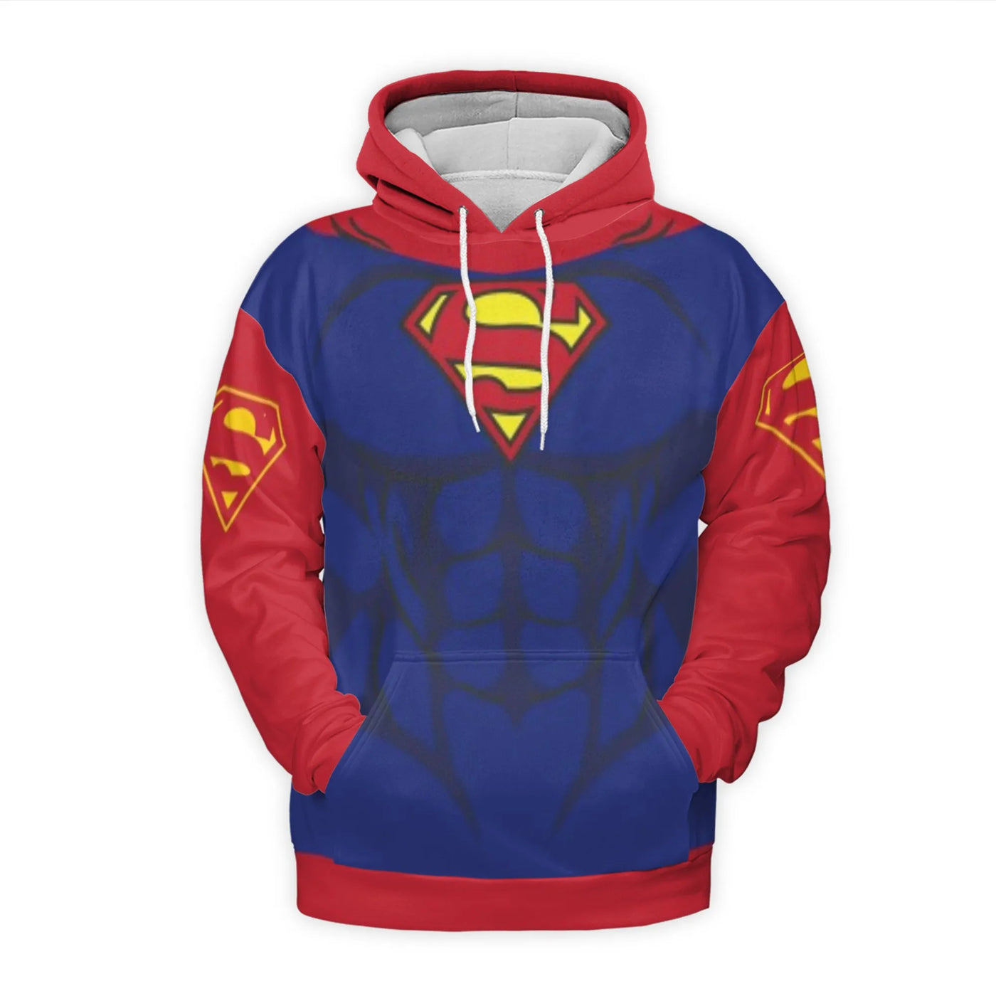 Superhero Costume Hoodie | 3D Printed S-Shield Graphic Pullover | Brushed Fleece Polyester | Unisex Casual Gift for Comic Boo