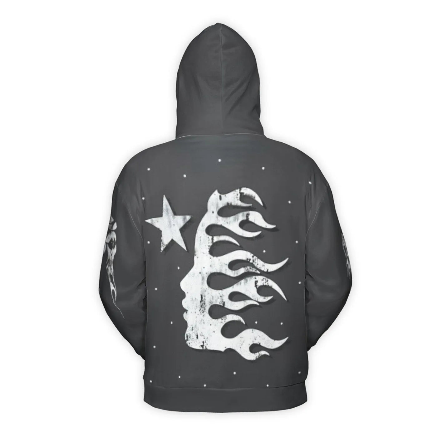 Streetwear Graphic Hoodie | Flaming Face Starry Night 3D Print | Premium Polyester Fleece | Unisex Urban Style Gift for Men a