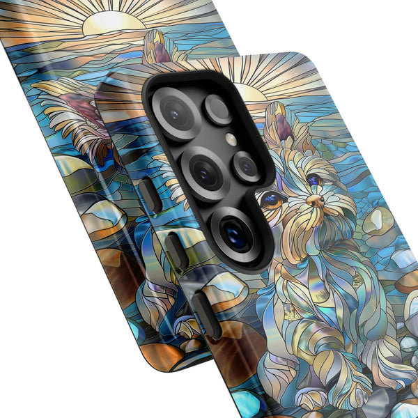 Yorkshire Terrier Phone Case | Stained Glass Mosaic Dog Art | Durable Dual-Layer Samsung Cover | Unique Gift for Yorkie Dog L
