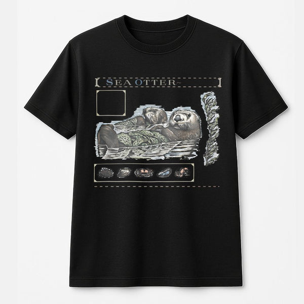 Sea Otter Graphic T-Shirt | Vintage Scientific Illustration Style | Premium 100% Cotton | Nature Lover Marine Biology Gift
