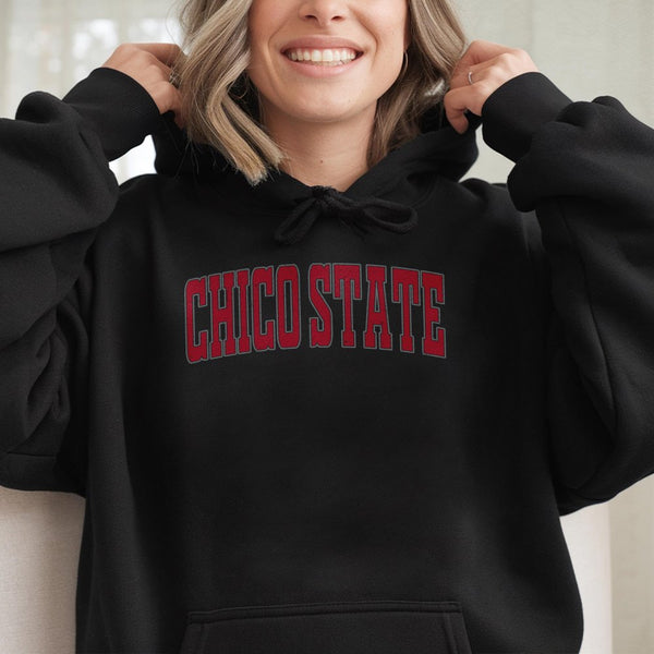 Chico State University Hoodie | Retro Arched Varsity Text Graphic | Premium Cotton Blend Fleece | Comfortable Gift for Studen