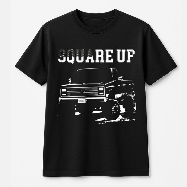 Square Body Truck T-Shirt | Classic American Pickup Graphic | 100% Cotton Premium Tee | Gift for Gearhead Truck Enthusiasts