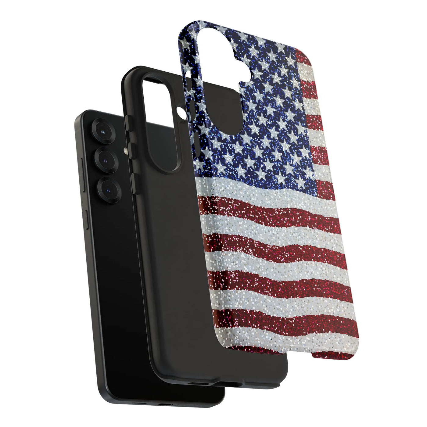 American Flag samsung Case | Sparkle Flag Design | Dual-Layer Protective Cover | Premium Patriotic Gift for Men Women