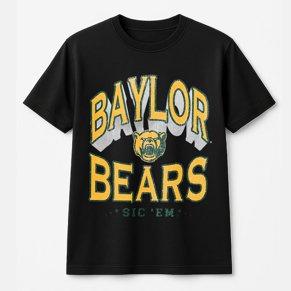 Baylor Bears T-Shirt | Vintage Distressed Graphic Mascot Tee | 100% Premium Cotton | Fan Apparel Gift for Students and Alumni