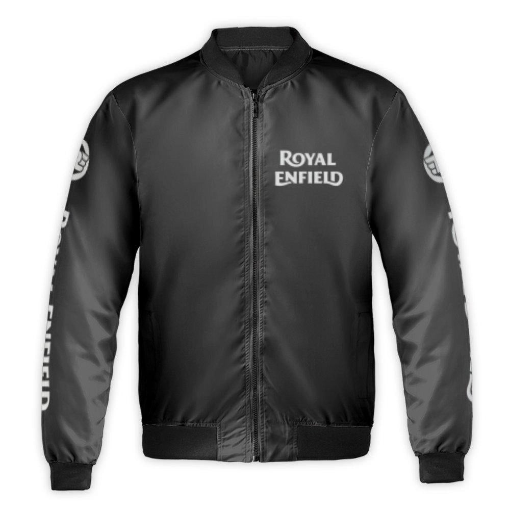 Royal Enfield Bomber Jacket | Motorcycle Logo Streetwear | Premium Nylon Quilted Outerwear | Gift for Biker Riders Men Women