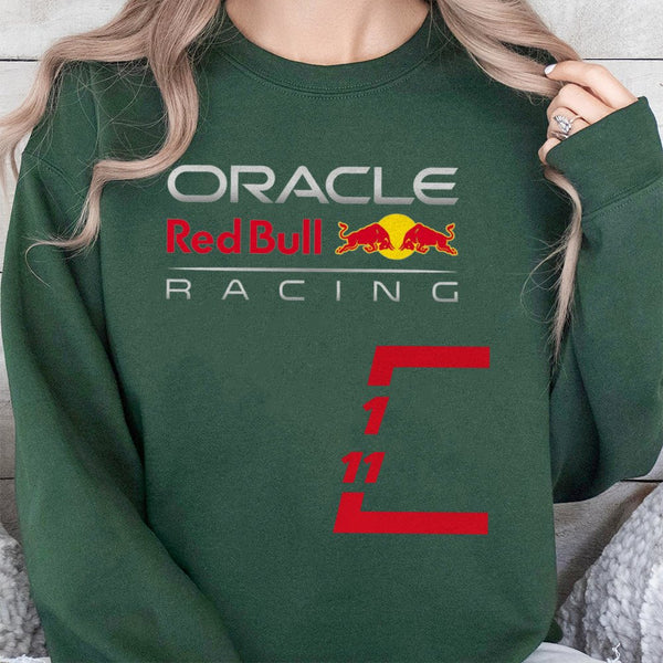 Oracle Red Bull Racing Sweatshirt | F1 Driver Number 1 and 11 Graphic | Cotton Blend Premium Crewneck | Formula 1 Fan Racing 