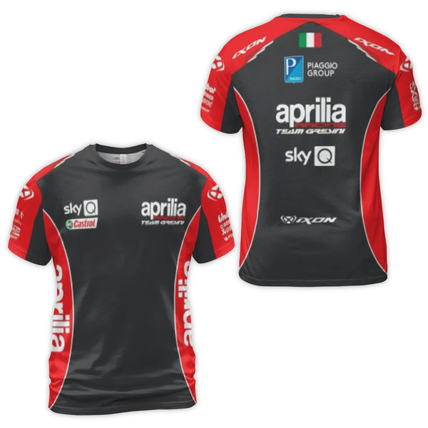 Aprilia Racing 3D Graphic T-Shirt | Team Gresini Motorsport Apparel | Premium Polyester Stretch | MotoGP Fan Gift For Men