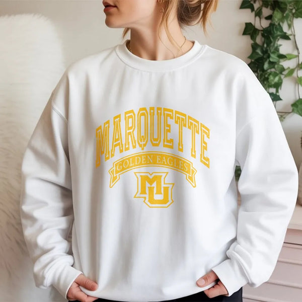 Marquette University Sweatshirt | Golden Eagles College Logo Print | Premium Cotton Blend | Unisex Fan Apparel Gift