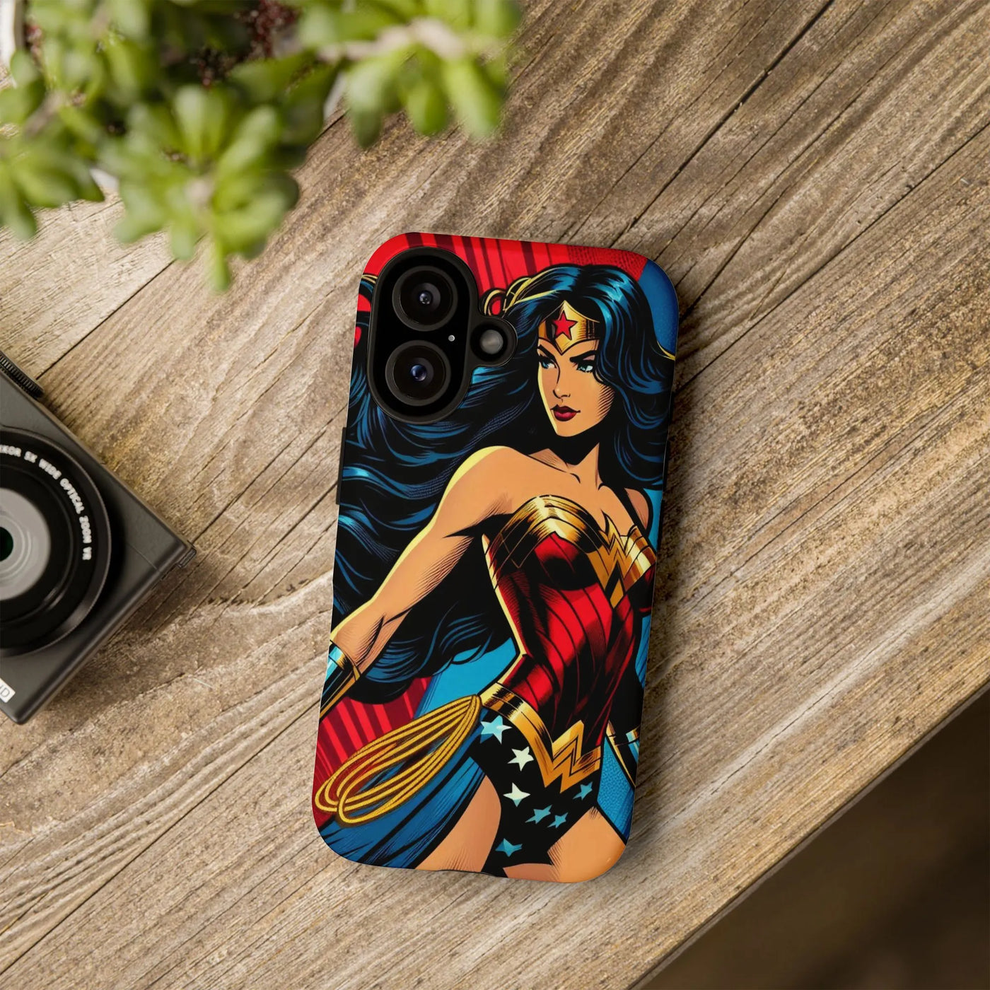 Wonder Woman iPhone Case | Retro Comic Book Superhero Art | Dual Layer Polycarbonate Protection | Durable Gift for Comic Fans