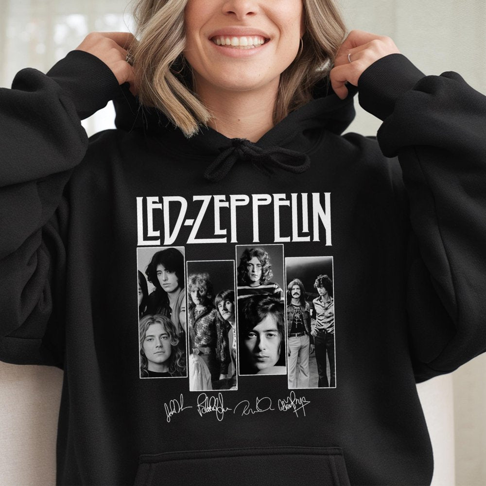 Led Zeppelin Rock Band Hoodie | Iconic 70s Music Graphic Sweatshirt | Premium Cotton Blend | Vintage Style Concert Gift for C
